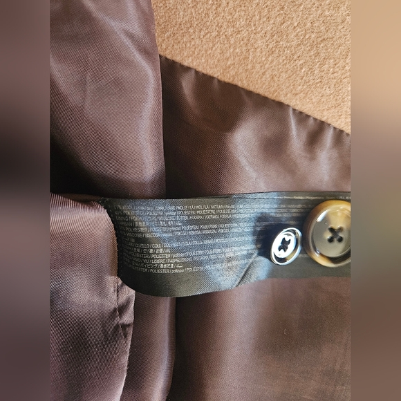 Mango Beige Double-Breasted 51% Wool Coat - Picture 15 of 16